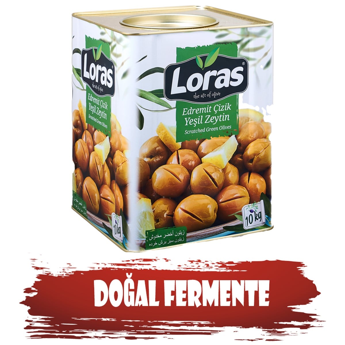 LORAS EDREMİT ÇİZİK YEŞİL ZEYTİN TENEKE 10.000 Gr (291 - 320)YEŞİL ZEYTİNLORAS