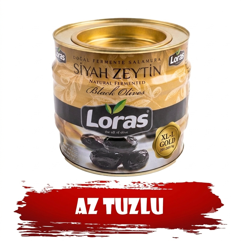 LORAS  GEMLİK SİYAH ZEYTİN TENEKE GOLD  1.400 Gr (201 - 260)SİYAH ZEYTİNLORAS