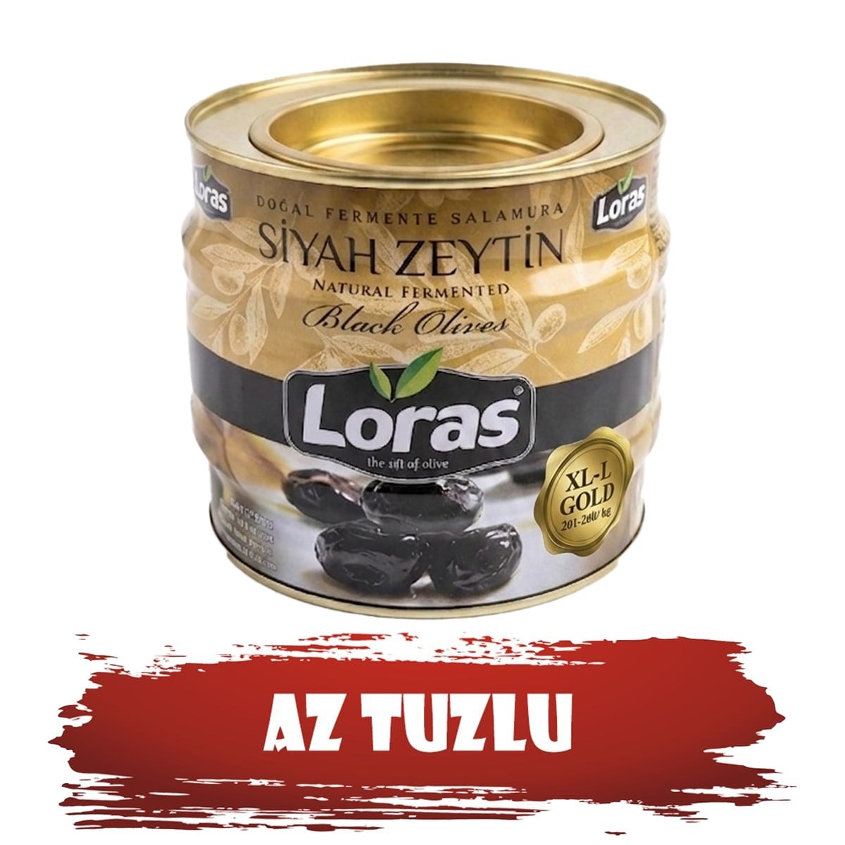 LORAS  GEMLİK SİYAH ZEYTİN TENEKE GOLD  1.400 Gr (201 - 260)SİYAH ZEYTİNLORAS