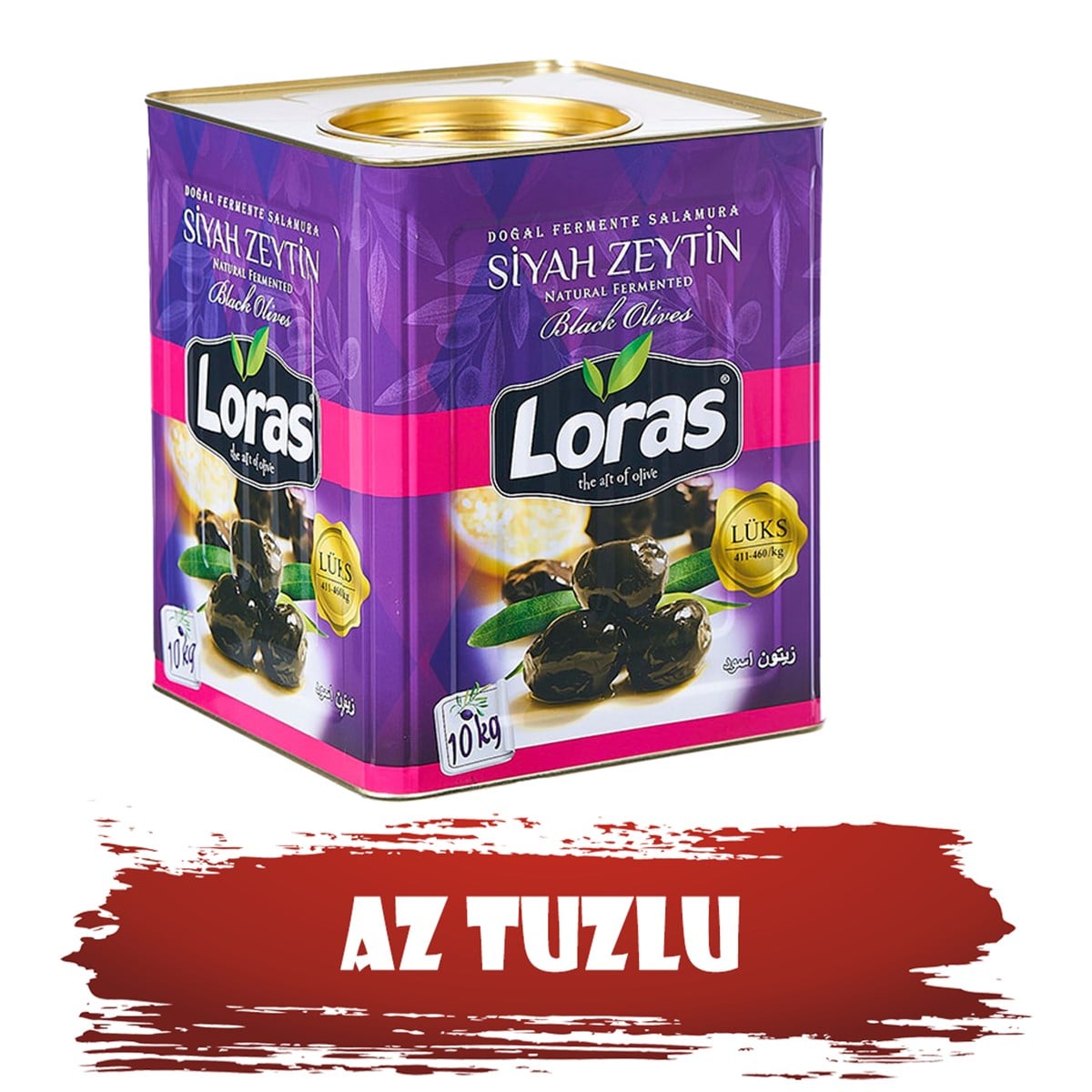 LORAS  GEMLİK SİYAH ZEYTİN TENEKE LÜX 10.000 GR (411 - 460)SİYAH ZEYTİNLORAS