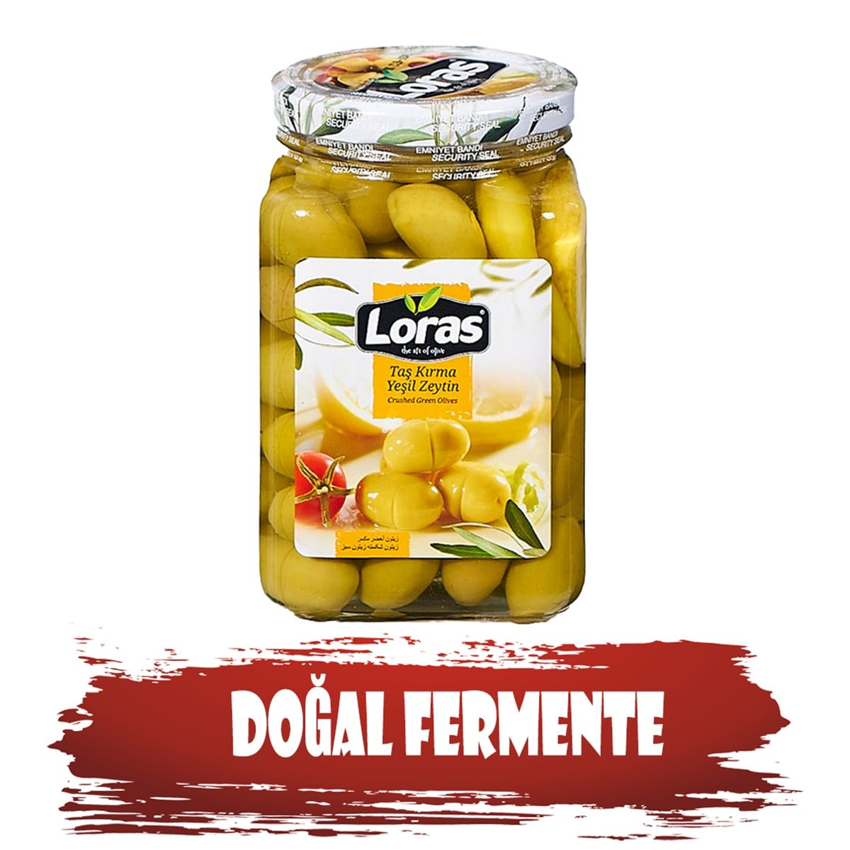 LORAS KIRMA  KALAMATA YEŞİL ZEYTİN CAM 900 GR (70 - 90)YEŞİL ZEYTİNLORAS