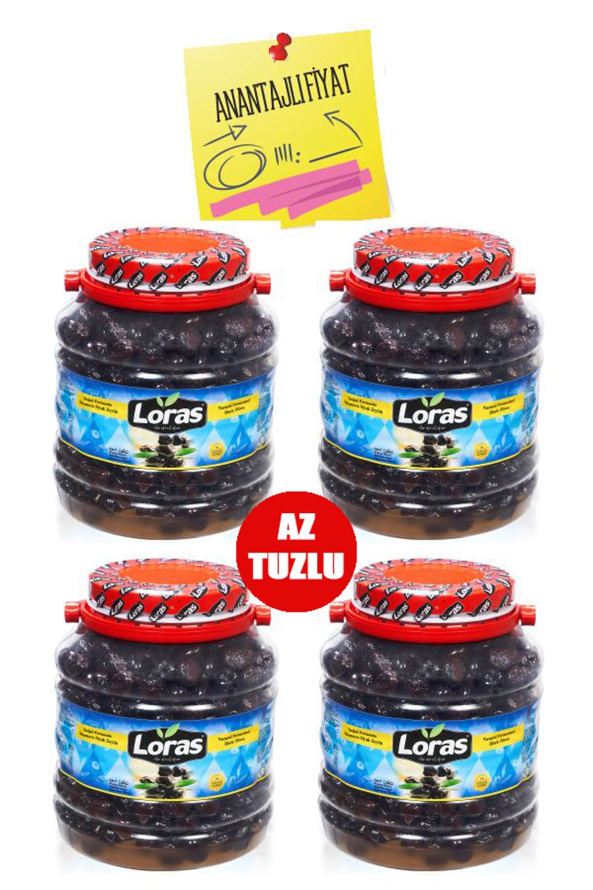 LORAS SİYAH ZEYTİN GEMLİK PET MEGA 2000 GRx4 AdetKAMPANYALARLORAS