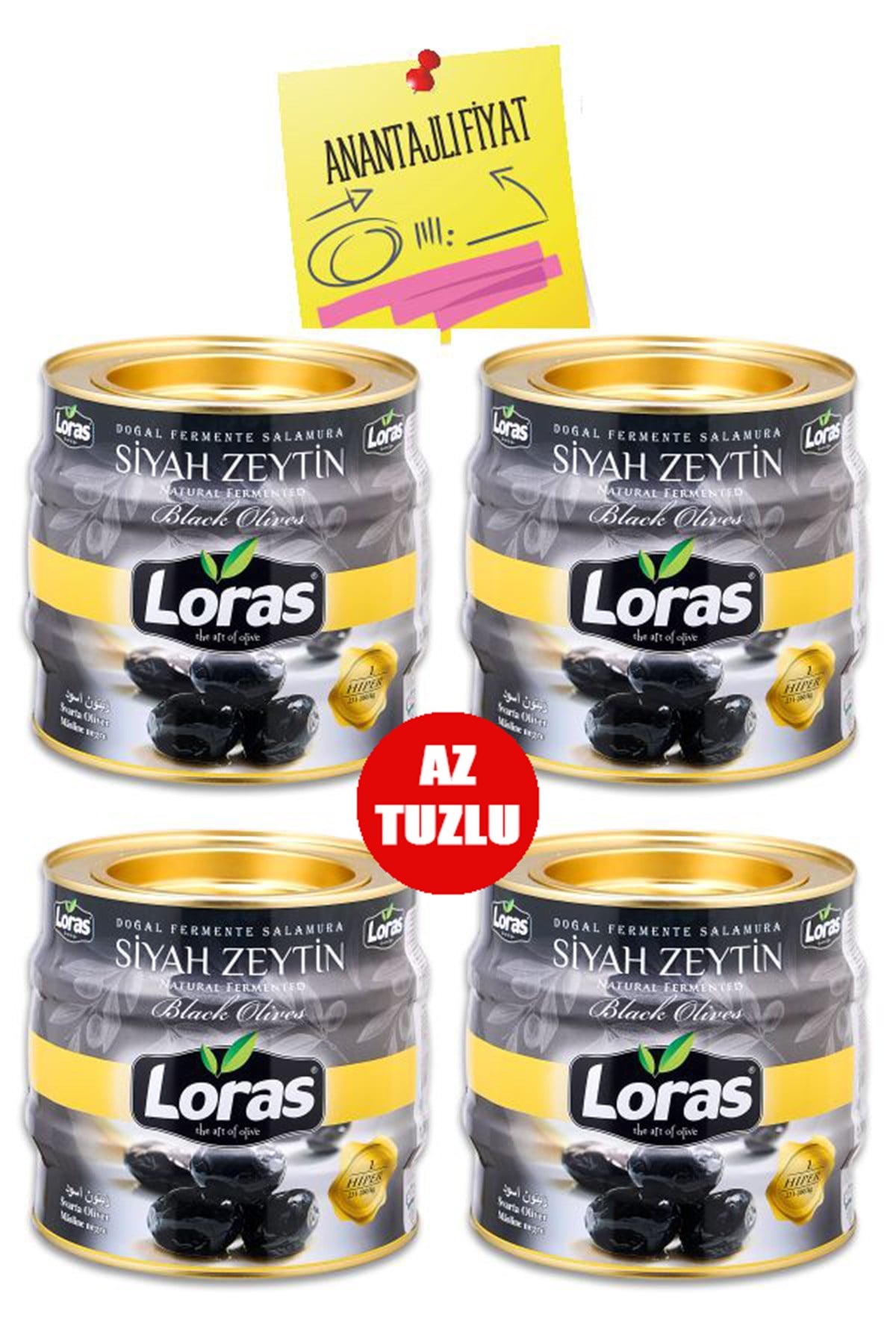 LORAS SİYAH ZEYTİN GEMLİK TENEKE HİPER 1400 GRx4 AdetKAMPANYALARLORAS