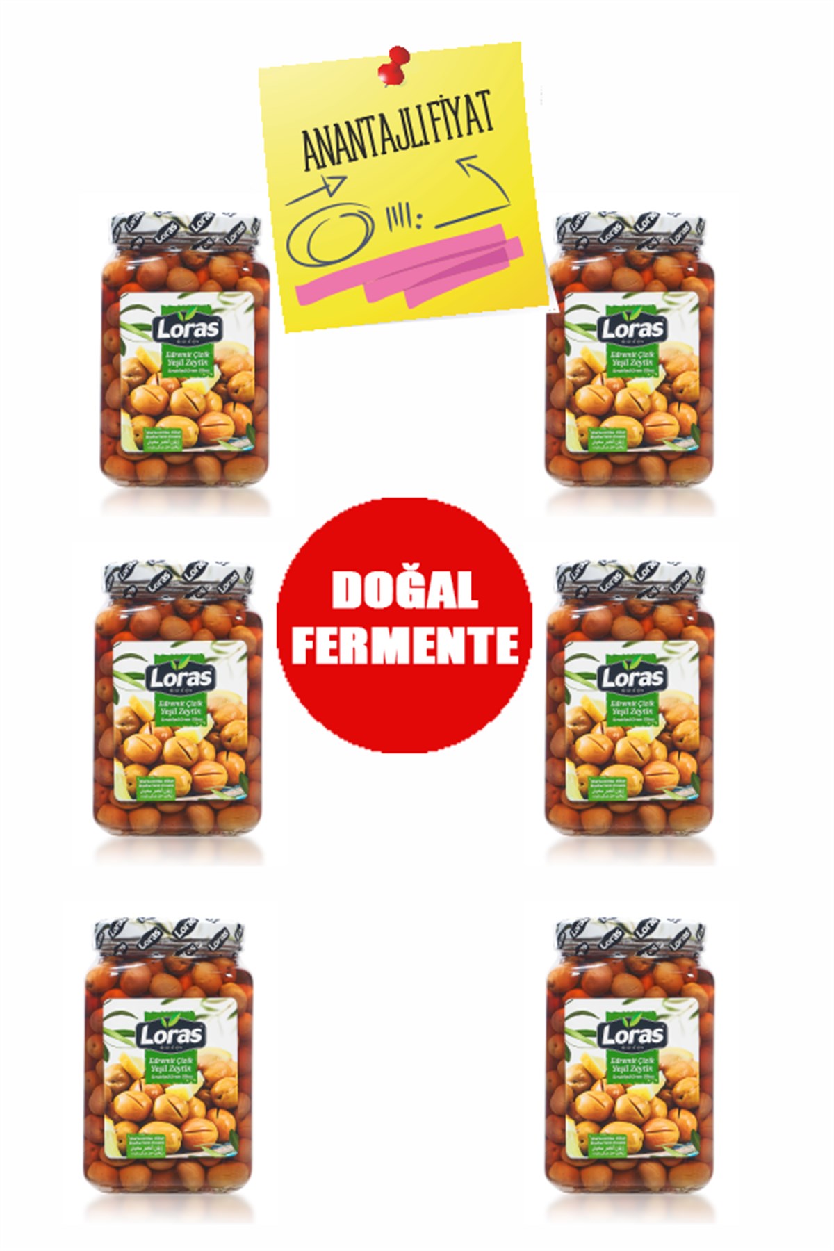 LORAS YEŞİL ZEYTİN EDREMİT ÇİZİK 900 GRx6 ADETKAMPANYALARLORAS