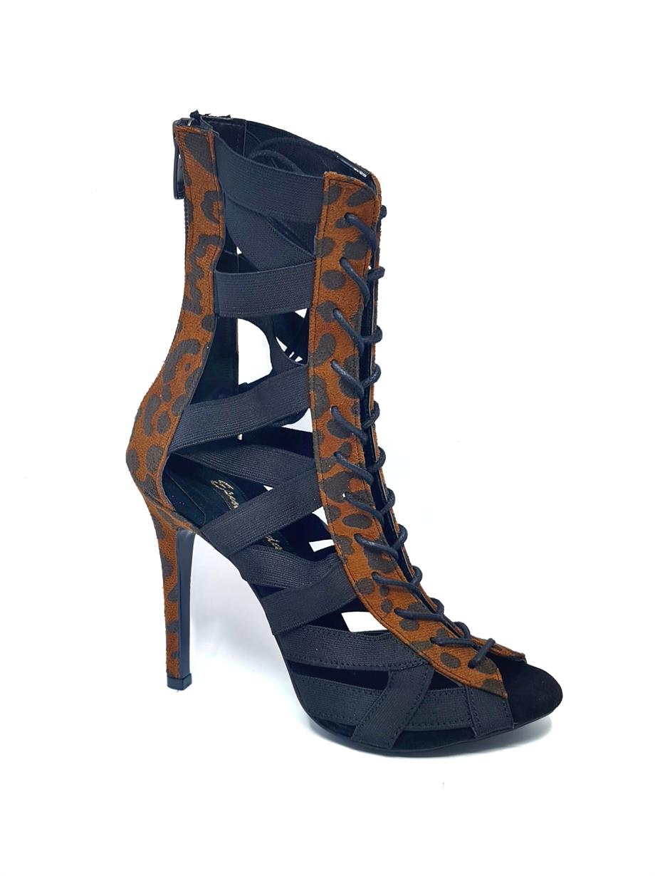 HIGH HEELS LEOPAR KADIN DANS BOTU