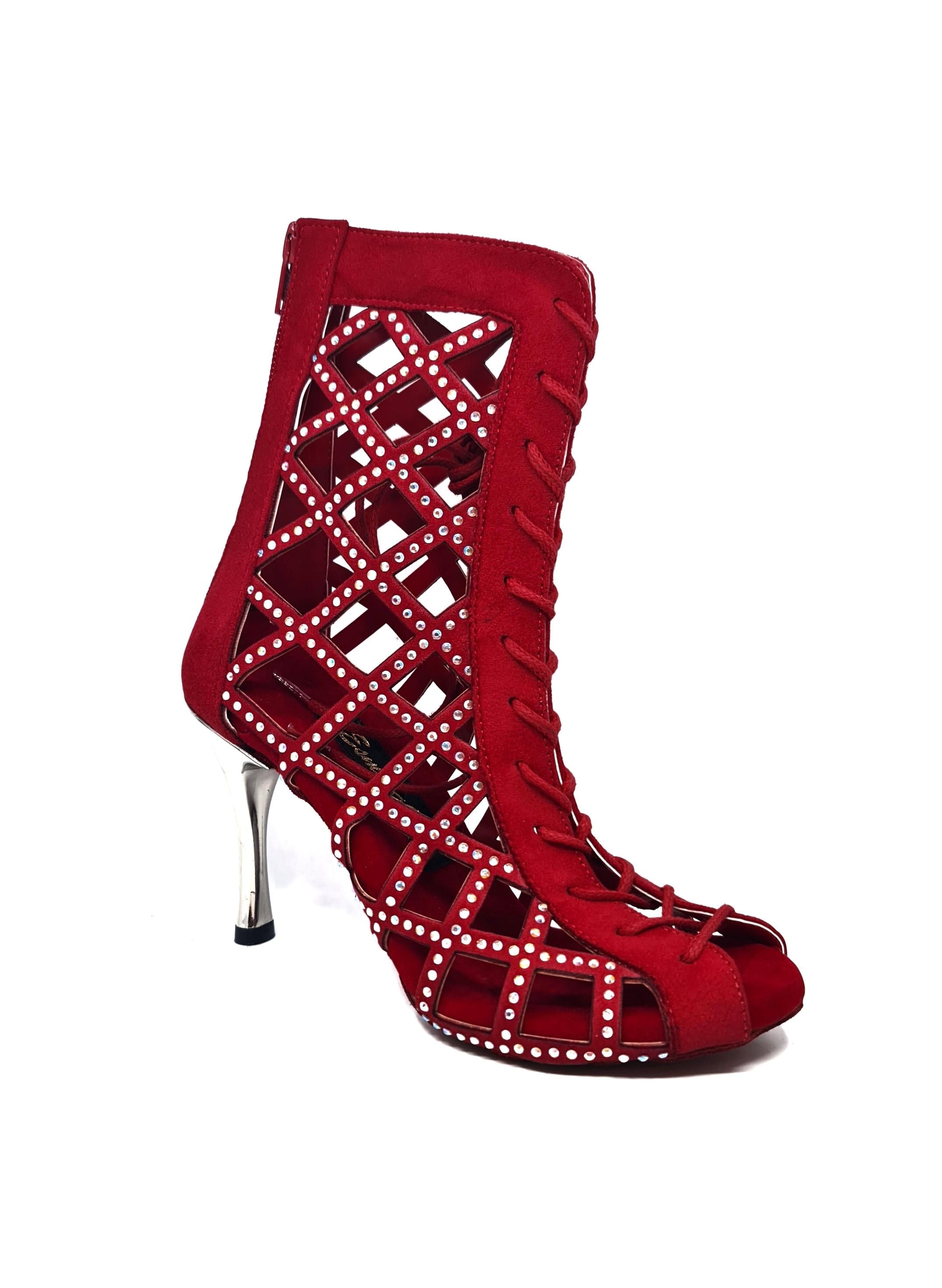 kırmızı kadın dans ayakkabısı