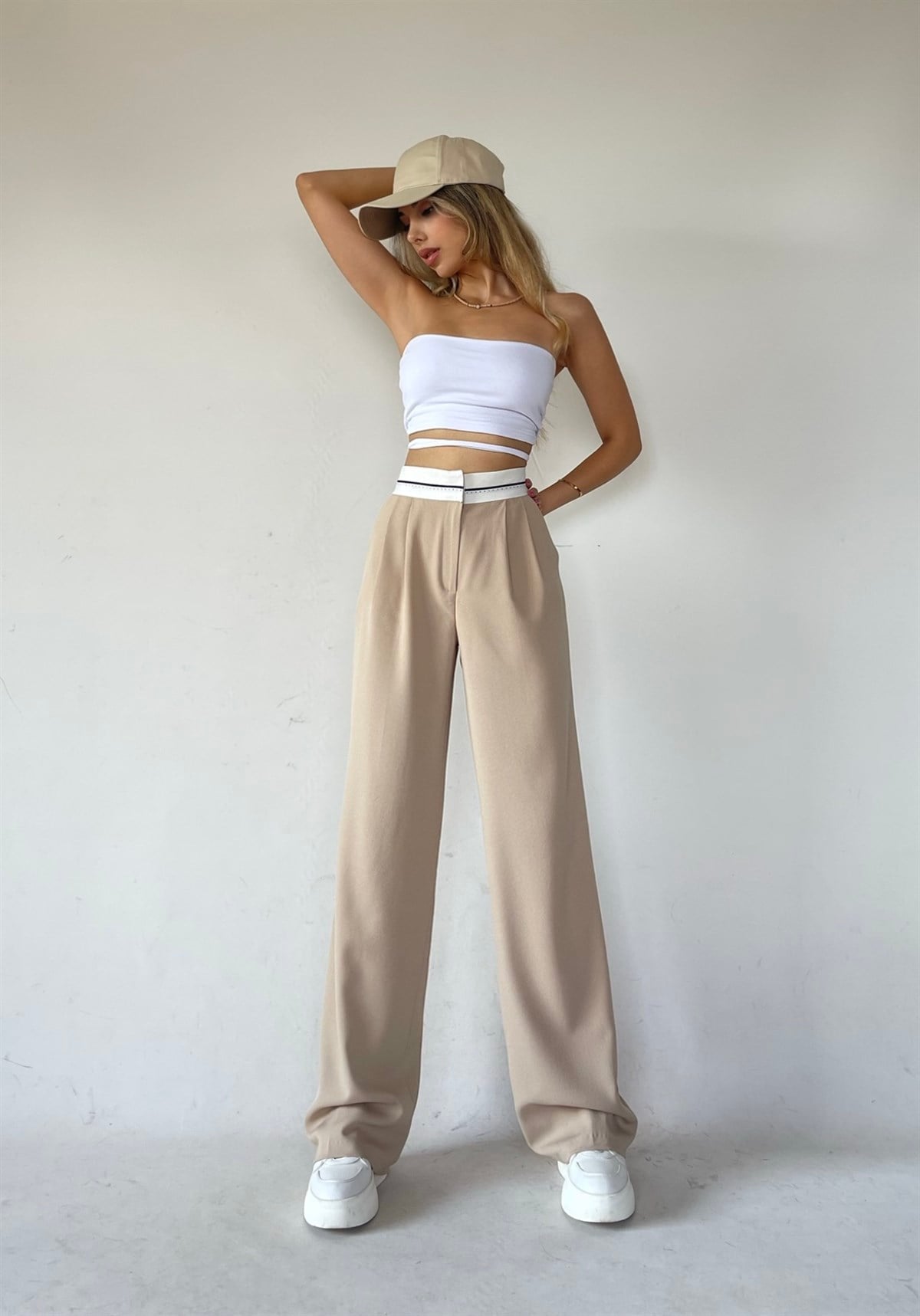 Line Palazzo Pantolon Bej