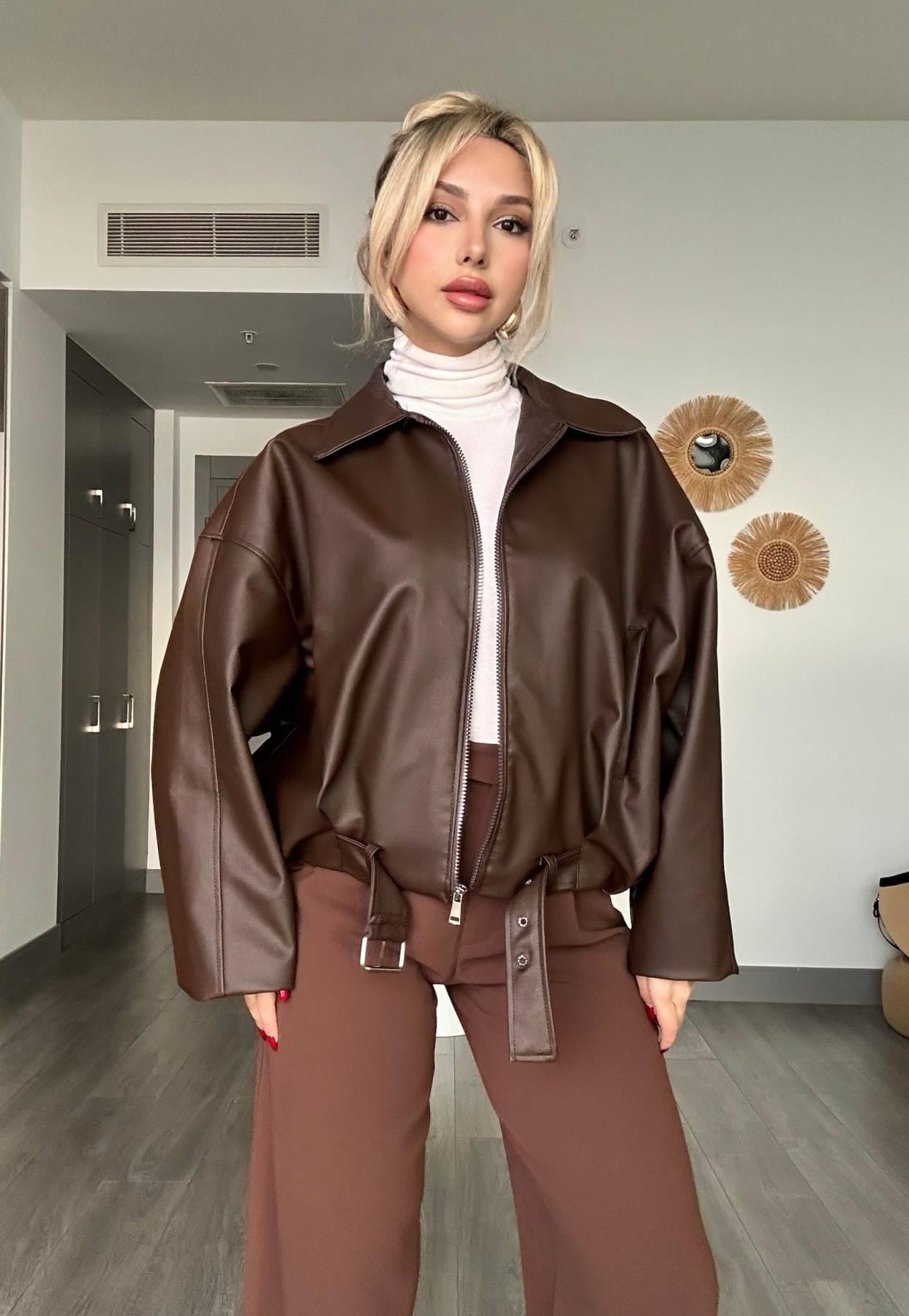 Maja Oversize Deri Ceket