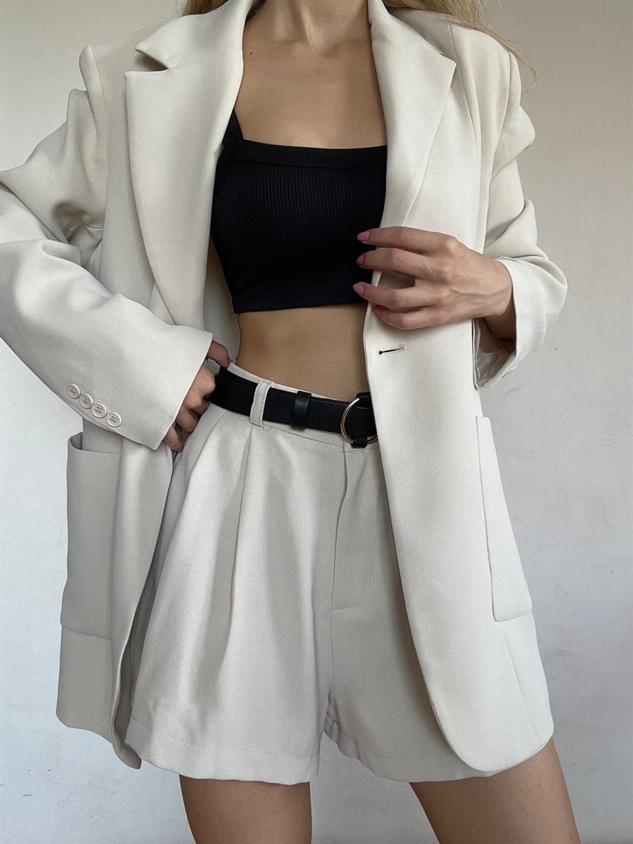 Oversize Petra Blazer Ceket Taş