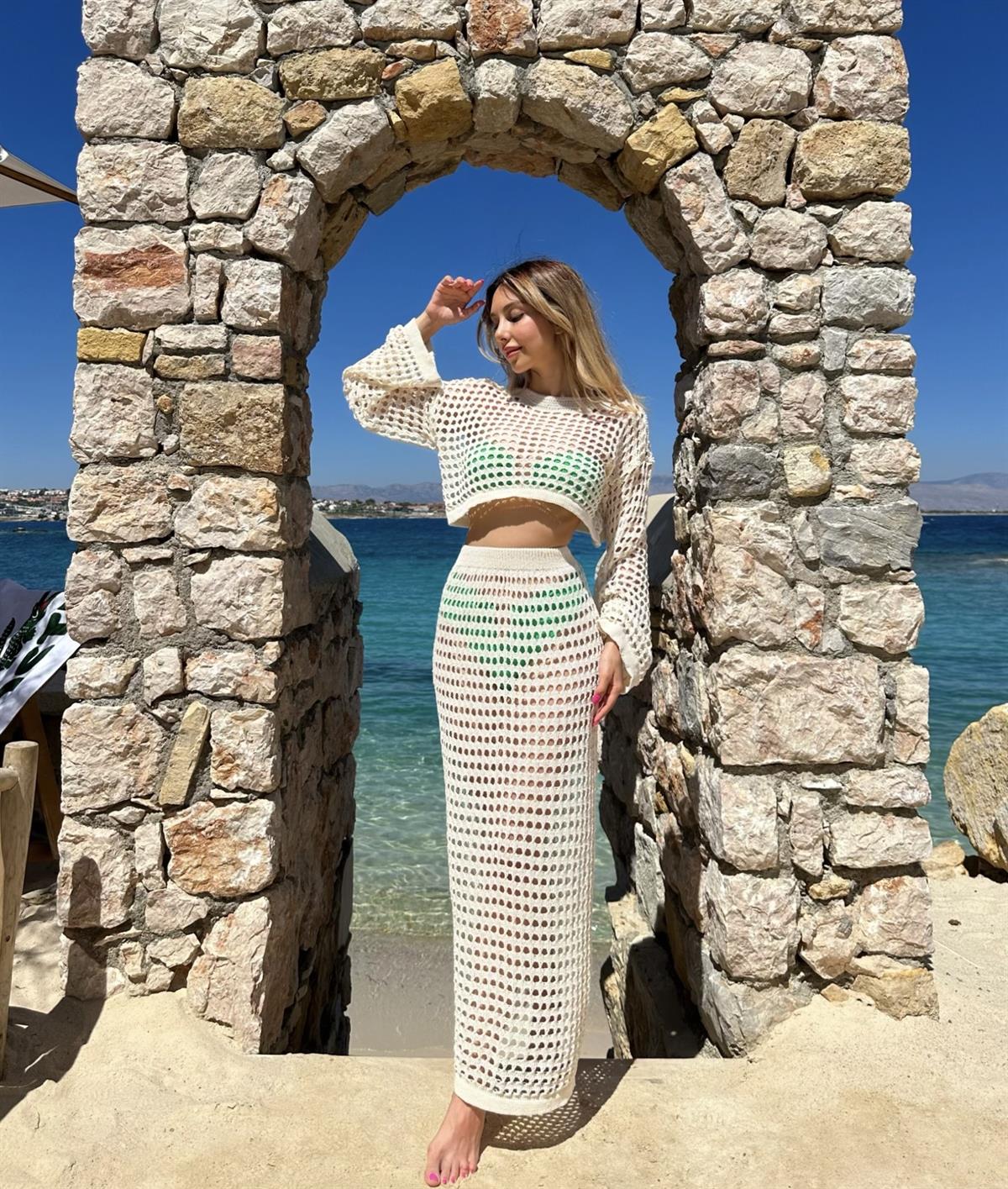 Beachy Etekli Takım Bej