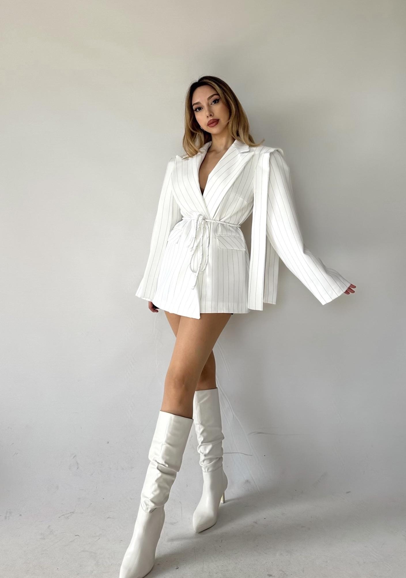 Hailey Tasarım Ceket Beyaz