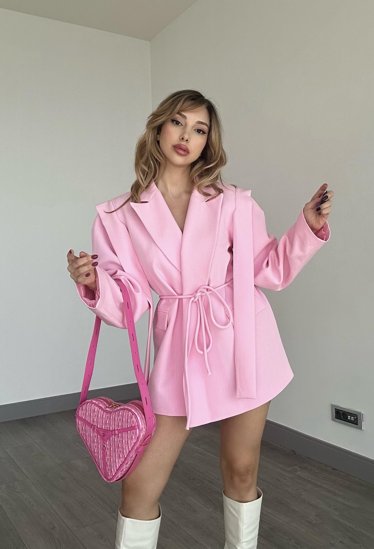 Hailey Tasarım Ceket Pembe