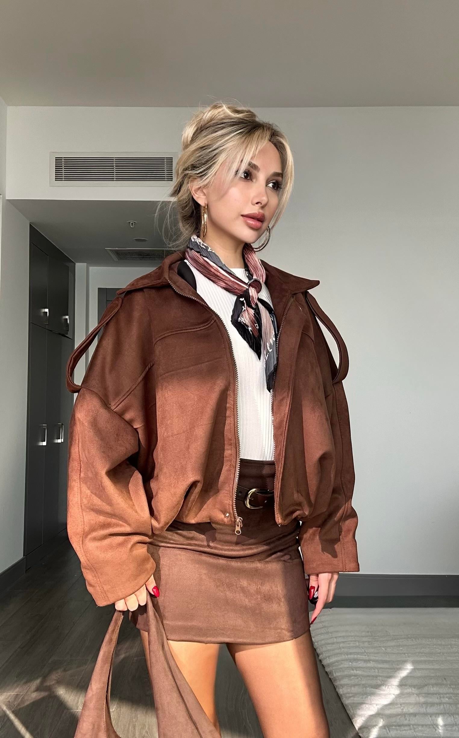 Margot Süet Bomber Ceket Kahverengi