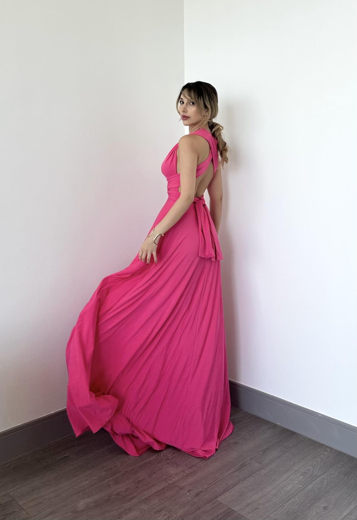 Rosella Elbise Pembe 