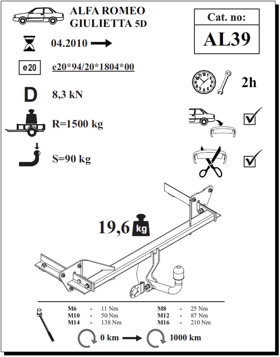 Alfa Romeo Giulietta Çeki Demiri-Kuğu Boynu-2010-Bugüne