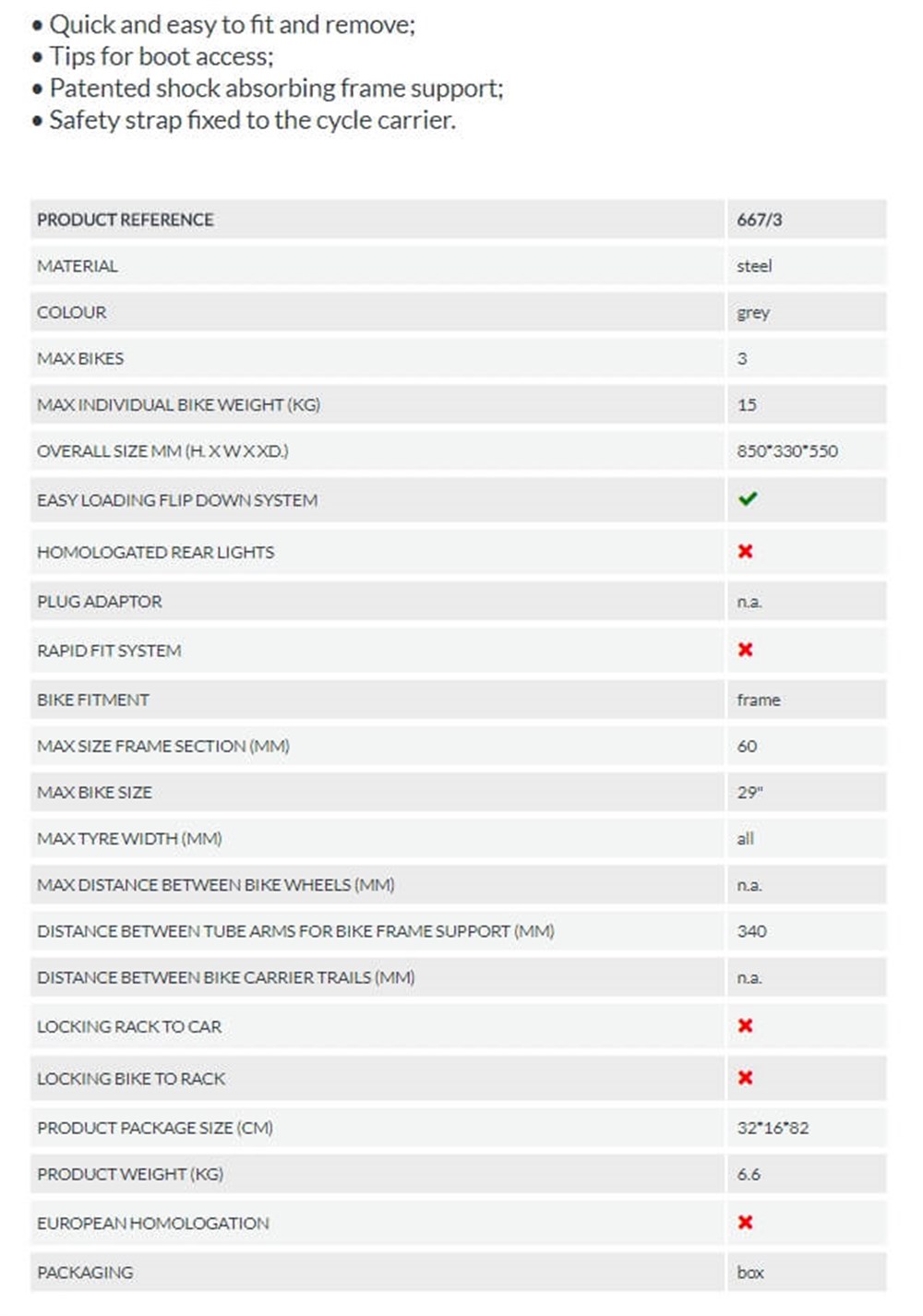 Arezzo 3 Bisiklet Taşıyıcı - Çeki Topuzuna Montaj