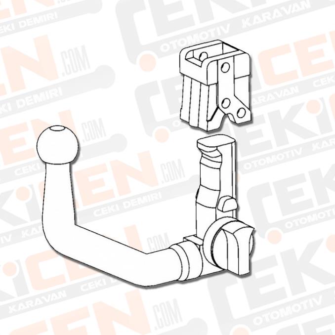 Audi Q3 Çeki Demiri , Dikey Sökülebilir, 2011 - 2018