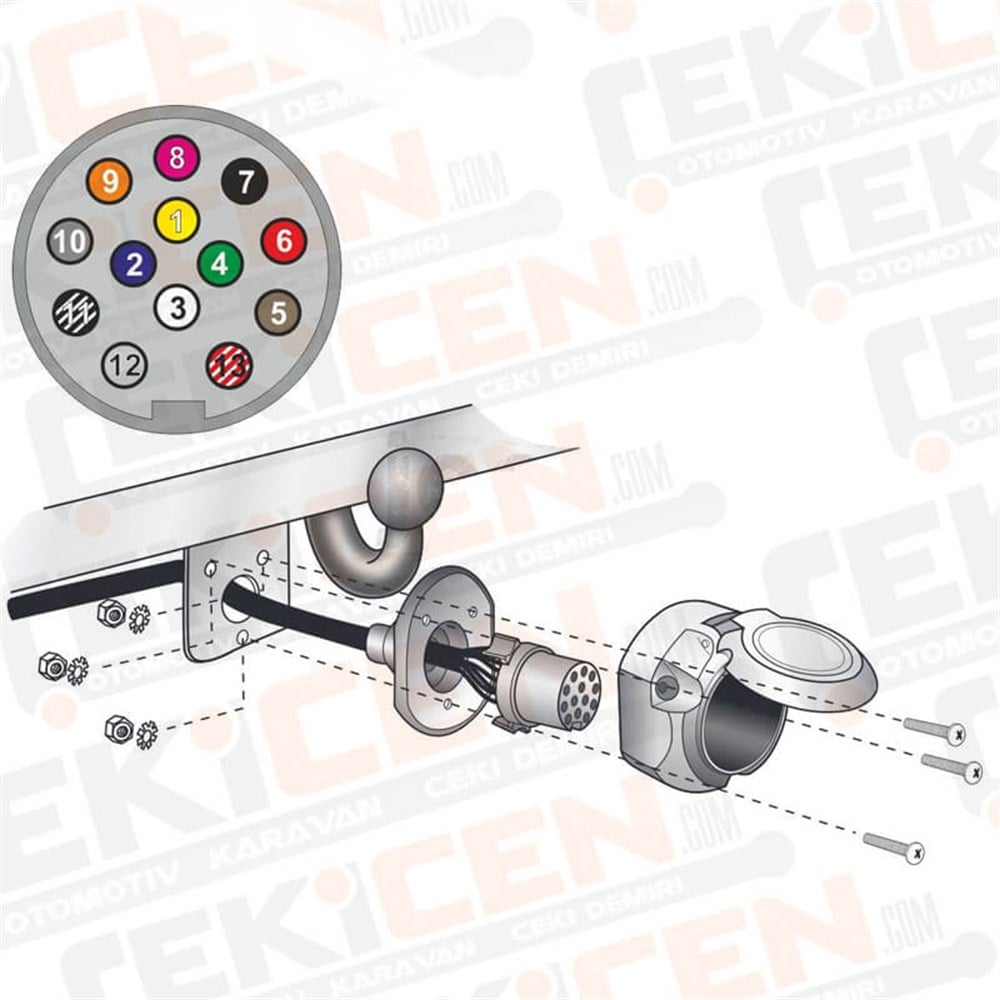 Çeki Demiri Elektrik Tesisatı Seti - 13 Pin Standart