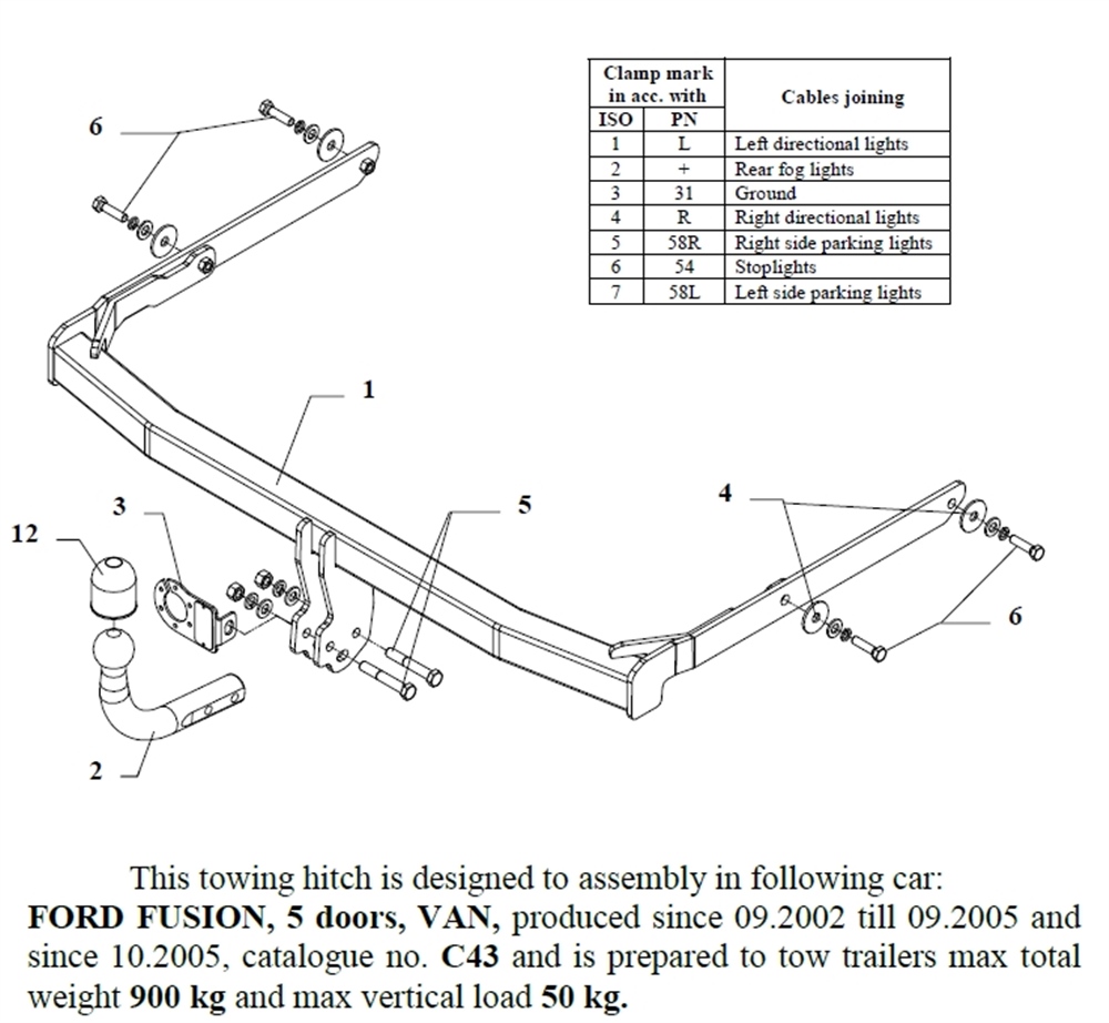 Ford Fusion Çeki Demiri , Kuğu Boynu - Sabit , 2002 - Bugüne