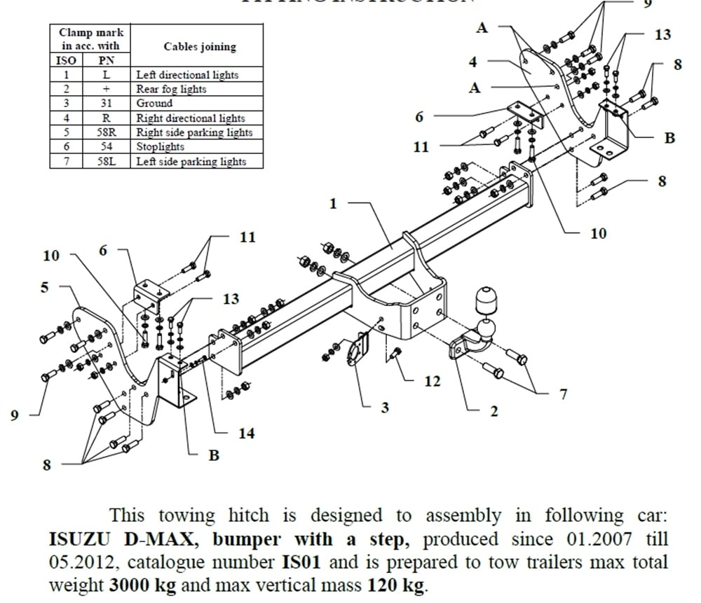 Isuzu D-Max Çeki Demiri , Flanşlı , 2007 - 2012