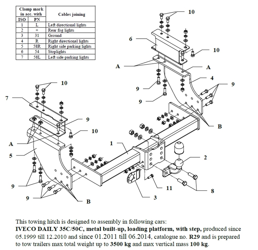 Iveco Daily Çeki Demiri , Flanşlı , 1999 - 2014