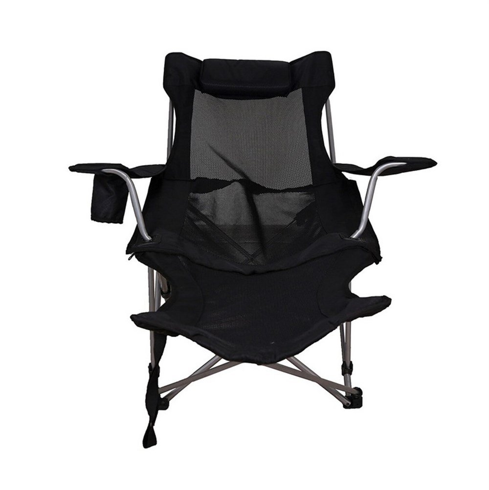 Kamp Sandalyesi - Katlanabilen - Yatabilen - 3 pozisyonlu - Siyah