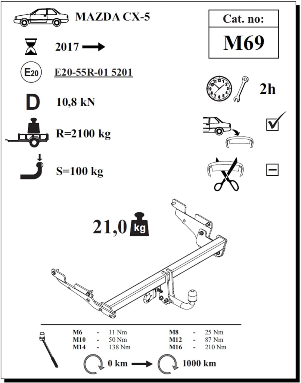 Mazda CX-5 Çeki Demiri, Kuğu Boynu - Sabit , 2017 - Bugüne