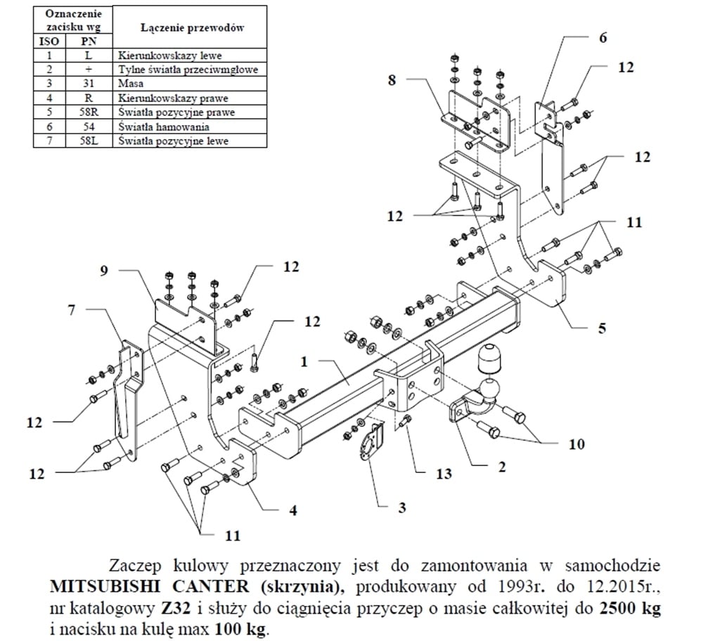 Mitsubishi Canter Çeki Demiri , Flanşlı , 1993 - 2015