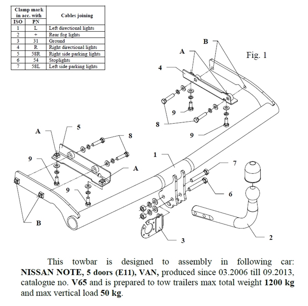 Nissan Note Çeki Demiri , Kuğu Boynu - Sabit , 2006 - 2013