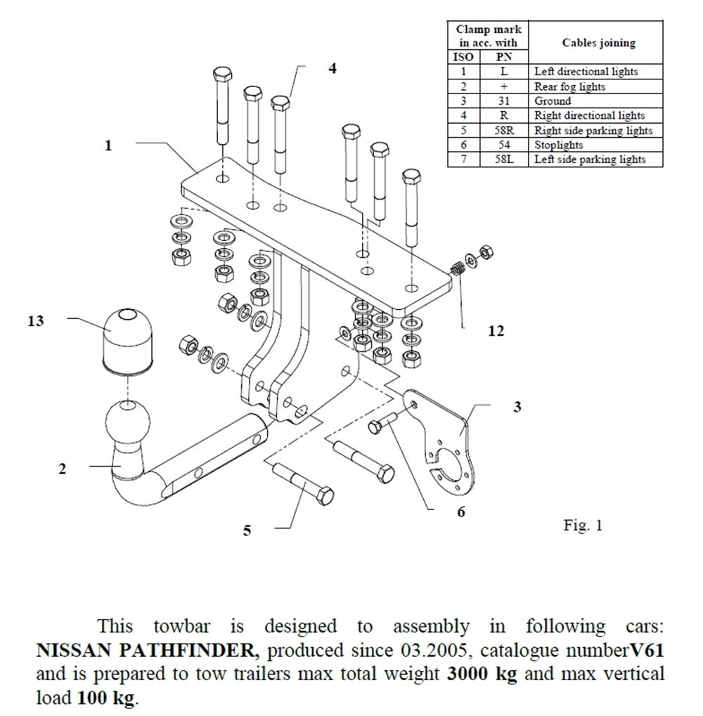Nissan Pathfinder Çeki Demiri , Kuğu Boynu - Sabit , 2005 - Bugüne