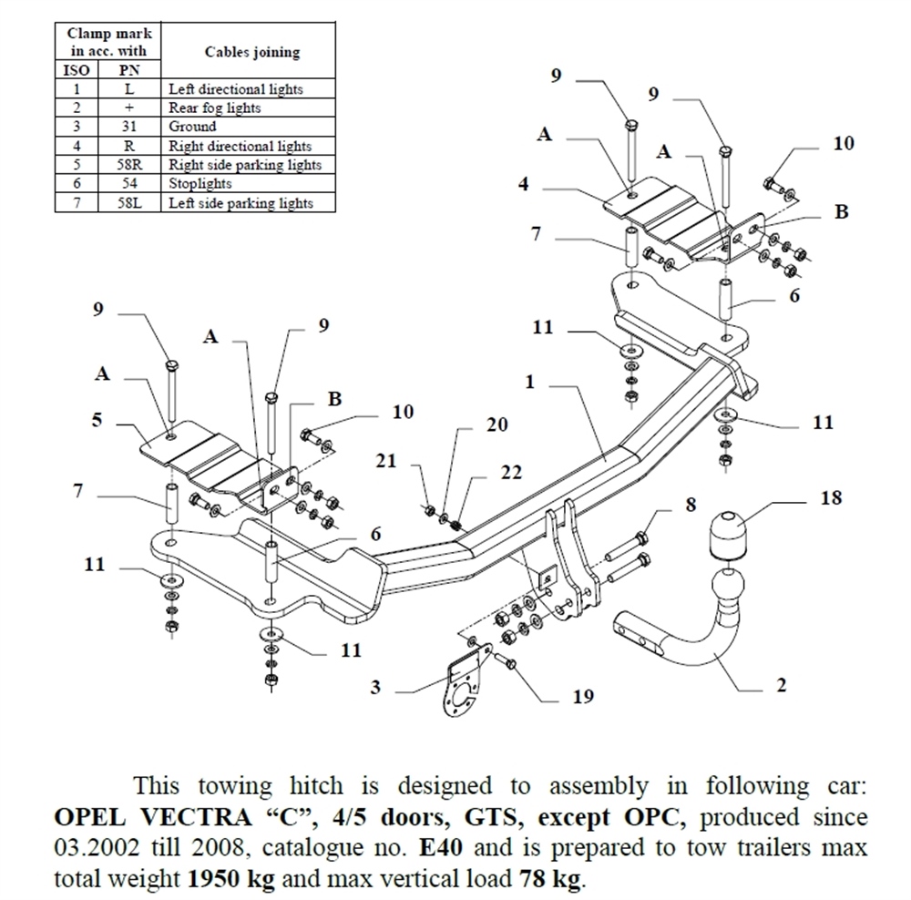 Opel Vectra Çeki Demiri , Kuğu Boynu - Sabit , 2002 - 2008