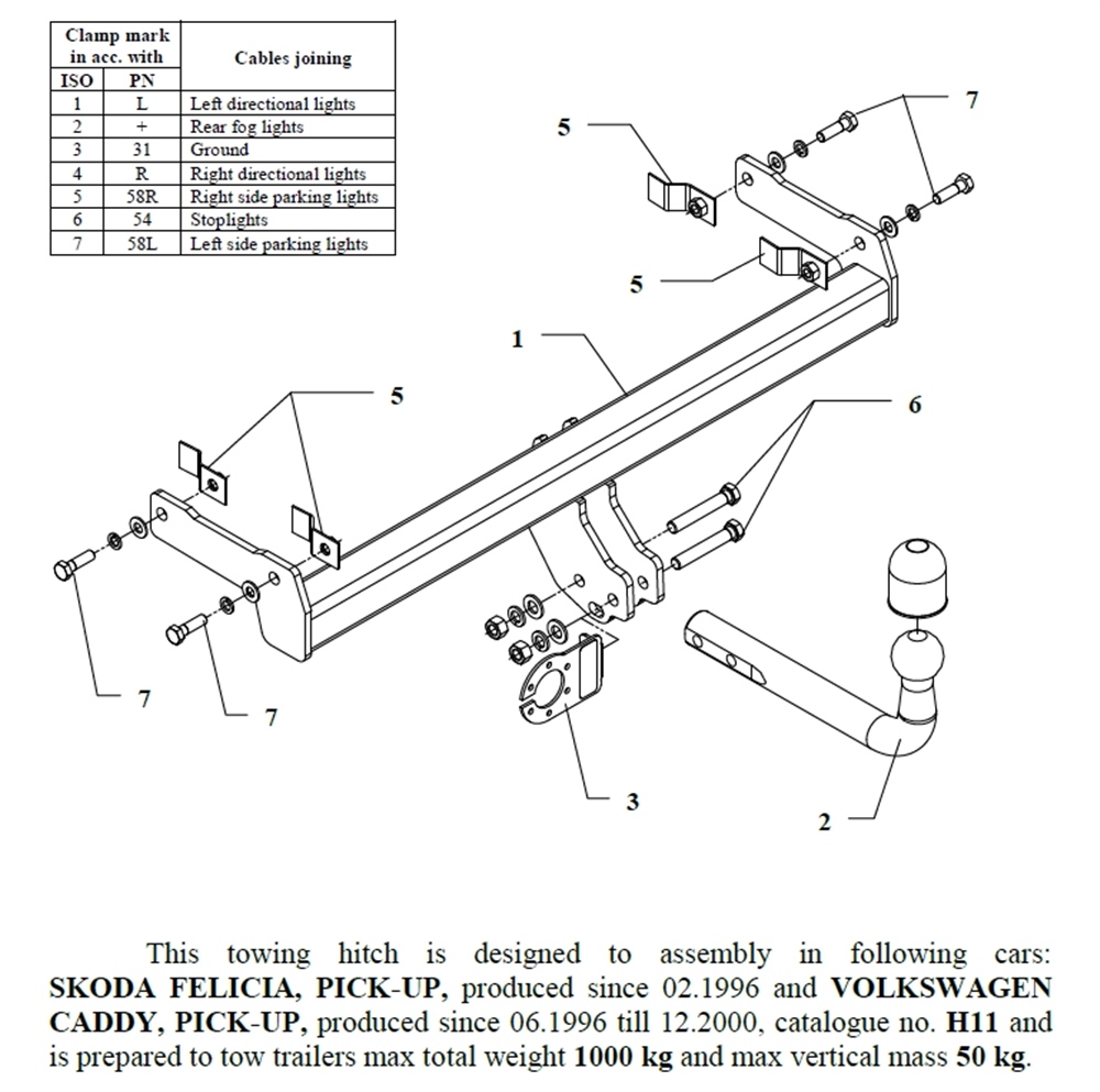 Skoda Felicia Pick-Up Çeki Demiri , Kuğu Boynu - Sabit , 1996 - Bugüne