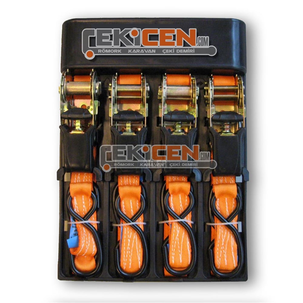 Spanzet 4 lü set - Cırcırlı - S Kancalı - 5 m x 25 mm