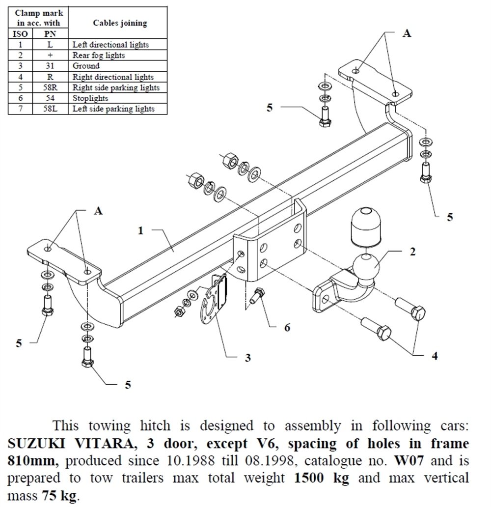 Suzuki Vitara 3K Çeki Demiri , Flanşlı , 1988 - 1998