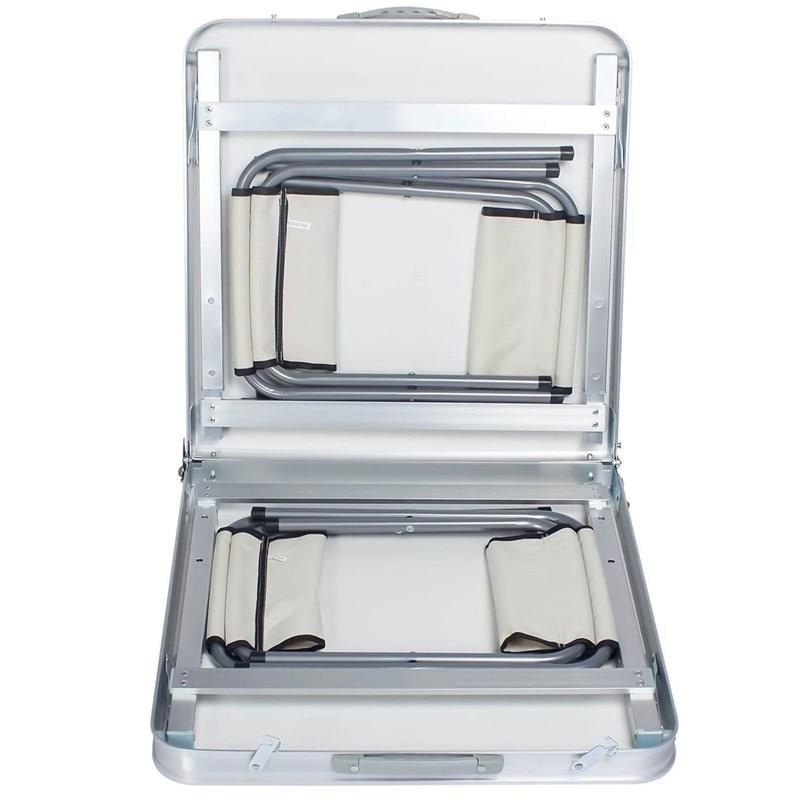 Tabureli Deluxe Katlanabilir Piknik Masası Seti - Gri