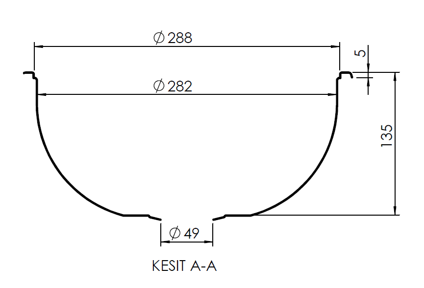 Yuvarlak 304 Paslanmaz Çelik Eviye – 31 cm Küre Lavabo