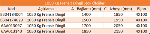 1050 Kg Frensiz Torsiyon Dingil - Knott