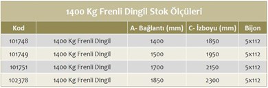 1400 Kg Frenli Torsiyon Dingil - Schlegl
