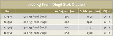 1500 Kg Frenli Torsiyon Dingil - Schlegl