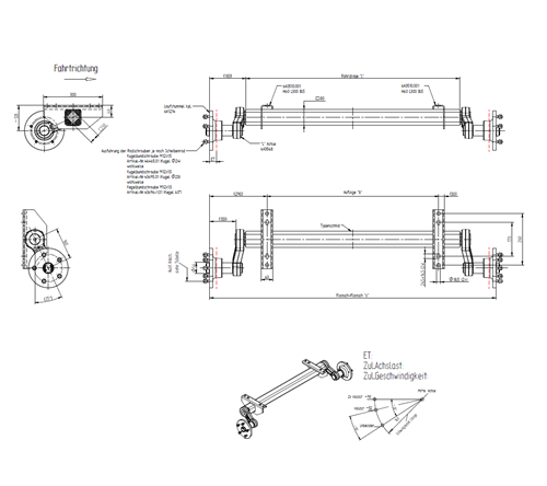 1500 Kg Frensiz Torsiyon Dingil - Knott