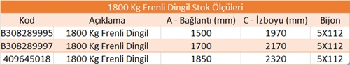 1800 Kg Frenli Torsiyon Dingil - Knott