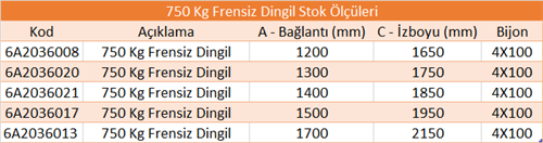 750 Kg Frensiz Torsiyon Dingil - Knott