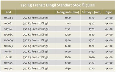 750 Kg Frensiz Torsiyon Dingil - Schlegl