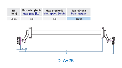 750 Kg Frensiz Torsiyon Dingil - SPP