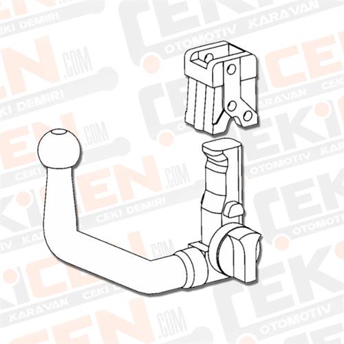 Audi Q3 Çeki Demiri , Dikey Sökülebilir, 2011 - 2018