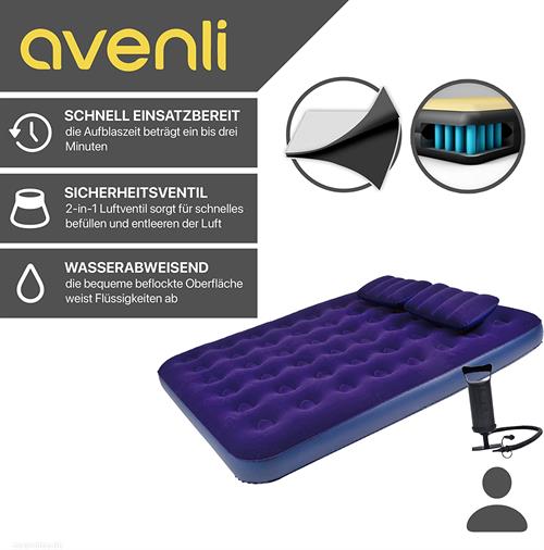 Avenli 21470 Çift Kişilik Yastıklı Şişme Yatak