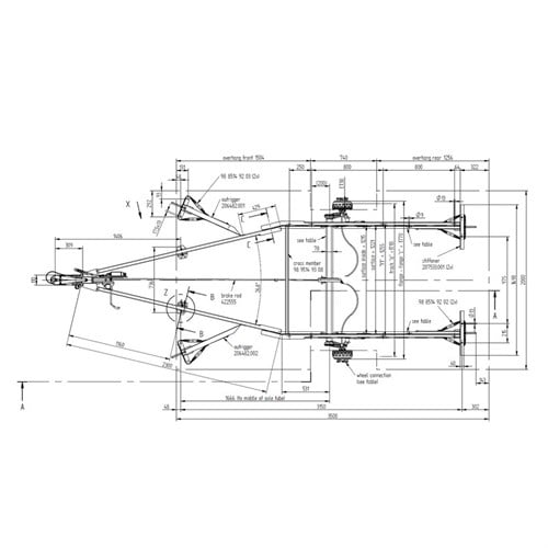 Çekme Karavan İçin Hazır Alt Şasi - 3500 mm Kabin Boyu - Knott