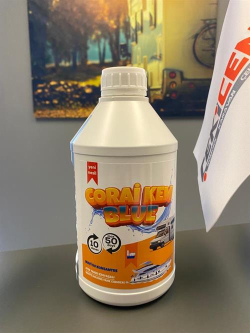 Corai Kem Blue Mavi Su Atık Tankı Kimyasalı - Mavi Su - 1 Lt
