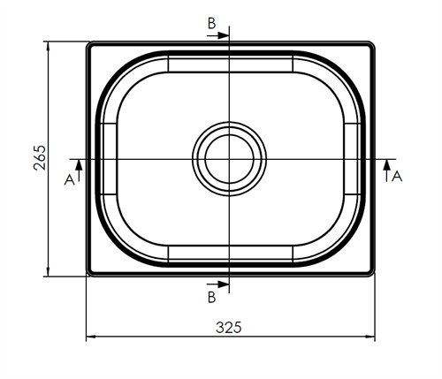 Dikdörtgen 304 Paslanmaz Çelik Eviye – 26,5 x 32,5 cm Lavabo