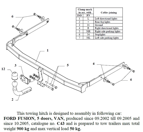Ford Fusion Çeki Demiri , Kuğu Boynu - Sabit , 2002 - Bugüne